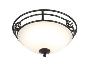 5024005219408 - Lighting pb-f-a-black Deckenleuchte Pembroke 2xE27 60W Eisen schwarz Opalglas H165cm Ø365cm dimmbar - Elstead