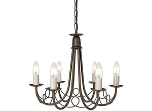 5024005220602 - Lighting MN6-BLK-GOLD Kronleuchter Minster 6xE14 H42 Ø48 - Elstead