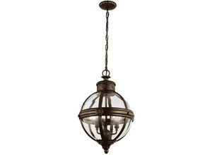 5024005221012 - Elstead - Feiss FE-ADAMS-3P-BRZ Pendelleuchte Adams 3xE14 60W Stahl britisch Bronze Glas H711-2235cm Ø371cm dimmbar höhenverstellbar