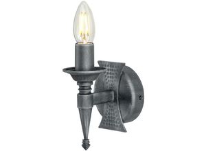 5024005224808 - Lighting SAX1-BLK-SIL Wandleuchte Saxon 1xE14 60W Schmiedeeisen schwarz   silber H17cm B10cm dimmbar - Elstead