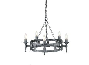 5024005225508 - Lighting SAX5-BLK-SIL Kronleuchter Saxon 5xE14 H42 Ø60 - Elstead