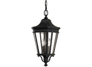 5024005228813 - Feiss FE-COTSLN8-M-BK Hängeleuchte Cotswold Lane 2xE14 60W IP23 Aluminium-Druckguß schwarz Glas klar H488-155cm Ø229cm dimmbar höhenverstellbar