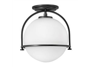 5024005229605 - Lighting qn-somerset-f-o-bk quintiesse Deckenleuchte Somerset E27 1x40W Stahl schwarz Glas Opal H318cm Ø282cm dimmbar - Elstead