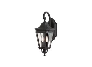 5024005229612 - Elstead - Feiss FE-COTSLN2-M-BK Wandleuchte Cotswold Lane 2xE14 60W Aluminium-Druckguß schwarz Glas H521cm B229cm IP44 dimmbar