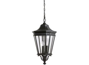 5024005230014 - Feiss FE-COTSLN8-L-BK Hängeleuchte Cotswold Lane 3xE14 60W IP23 Aluminium-Druckguß schwarz Glas klar H697-200cm Ø305cm dimmbar höhenverstellbar