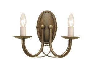 5024005230205 - Lighting MN2-BLK-GOLD Wandleuchte Minster 2xE14 60W Stahl schwarzes Gold H19cm B26cm dimmbar - Elstead