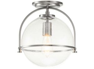 5024005231509 - Lighting qn-somerset-f-c-bn quintiesse Deckenleuchte Somerset E27 1x40W Stahl Nickel gebürstet Glas klar H318cm Ø282cm dimmbar - Elstead