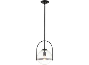 5024005231707 - Qn-somerset-p-c-bk quintiesse Hängeleuchte Somerset E27 1x40W Stahl schwarz Glas klar H503cm-1294cm Ø289cm dimmbar höhenverstellbar - Elstead