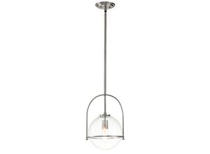 5024005231806 - Elstead - Lighting qn-somerset-p-c-bn quintiesse Hängeleuchte Somerset E27 1x40W Stahl Nickel gebürstet Glas klar H503cm-1294cm Ø289cm dimmbar