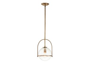 5024005231905 - Elstead Lighting QN-SOMERSET-P-C-HB QUINTIESSE Hängeleuchte Somerset E27 1x40W Stahl Messing Glas klar H503cm-1294cm Ø289cm dimmbar