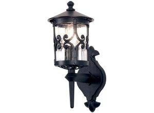 5024005234807 - Elstead Lighting BL10-BLACK Wandleuchte Hereford 1xE27 100W Aluminium-Druckguß schwarz Glas H42cm B15cm IP23 dimmbar