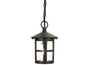 5024005237402 - Lighting BL21B-BLACK Hängeleuchte Hereford 1xE27 100W Aluminium-Druckguß schwarz Glas H405-50cm Ø15cm IP43 dimmbar höhenverstellbar - Elstead