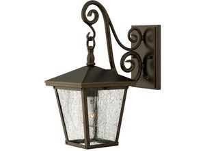 5024005241416 - Elstead - Hinkley HK-TRELLIS2-S Wandleuchte Trellis 1xE27 100W Weichstahl Regency Bronze Blasenglass H387cm B178cm IP44 dimmbar