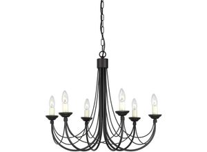 5024005243007 - Lighting CB6-BLACK Kronleuchter Carisbrooke 6xE14 H58 Ø61 - Elstead