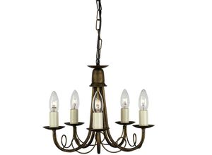 5024005245063 - Lighting MN5-BLK-GOLD Kronleuchter Minster 5xE14 H345 Ø37 - Elstead