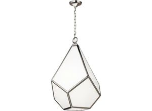 5024005255710 - Fe-diamond-p-l Hängeleuchte Diamond 4xE27 60W Nickel poliert Acryl opalweiss H889-2413cm B483cm dimmbar höhenverstellbar - Feiss