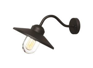 5024005263616 - Lighting klampenborg-bk Wandleuchte Klampenborg E27 40W IP44 Edelstahl klares Glas schwarz B275cm Ø275cm dimmbar - Elstead