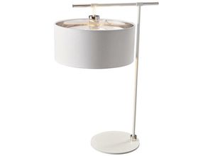5024005272717 - Lighting balance-tl-wpn Tischleuchte Balance 1xE27 Nickel poliert Stoff weiss H656cm L469cm B335cm - Elstead