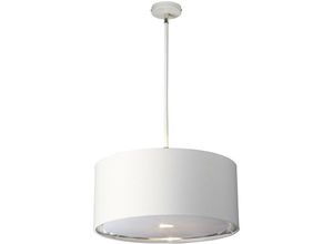 5024005272816 - Elstead Lighting BALANCE-P-WPN Hängeleuchte Balance 1xE27 Baustahl Nickel poliert Stoff weiss H334cm-1234cm Ø455cm dimmbar höhenverstellbar