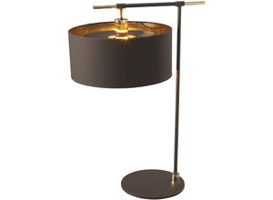 5024005273219 - Lighting balance-tl-brpb Tischleuchte Balance 1xE27 Nickel poliert Stoff braun H656cm L469cm B335cm - Elstead