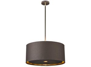 5024005273318 - Lighting balance-p-brpb Hängeleuchte Balance 1xE27 60W Nickel poliert Stoff braun H334cm-1234cm Ø455cm dimmbar höhenverstellbar - Elstead