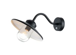 5024005292401 - Lighting klampenborg-pir-bk Wandleuchte Klampenborg E27 40W IP44 Edelstahl klares Glas schwarz B275cm Ø275cm dimmbar - Elstead