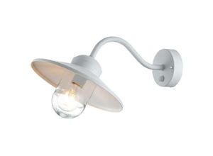 5024005292708 - Lighting klampenborg-pir-wht Wandleuchte Klampenborg E27 40W IP44 Edelstahl klares Glas Weiß B275cm Ø275cm dimmbar - Elstead