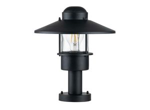 5024005292906 - Lighting klampenborg-ped-bk Sockelleuchte Klampenborg E27 40W IP44 Edelstahl klares Glas schwarz B275cm Ø275cm dimmbar - Elstead