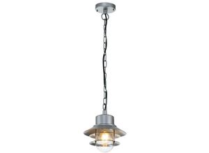 5024005293408 - Lighting COPENHAGEN8-SIL Hängeleuchte Copenhagen E27 40W IP44 Edelstahl Silber klares Glas H375-97cm Ø22cm dimmbar höhenverstellbar - Elstead