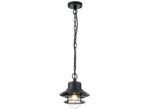 5024005293507 - Lighting COPENHAGEN8-BK Hängeleuchte Copenhagen E27 40W IP44 Edelstahl schwarz klares Glas H375-97cm Ø22cm dimmbar höhenverstellbar - Elstead