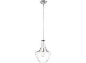 5024005296713 - Kl-everly-p-s-ch Hängeleuchte Everly 1xE27 60W Stahl Chrom Glas H615-1372cm Ø268cm dimmbar höhenverstellbar - Kichler