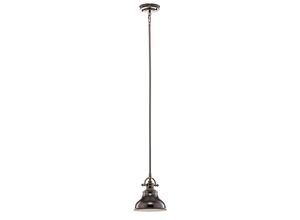 5024005307808 - Elstead - Quoizel qz-emery-p-s-pn Hängeleuchte Emery 1xE27 100W Stahl Palladio-Bronze H345-1259cm Ø203cm dimmbar höhenverstellbar