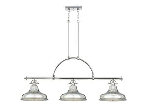 5024005308102 - Quoizel QZ-EMERY3P-IS Hängeleuchte Emery 3xE27 60W Metall Imperial Silber Glas-Diffusor H73-1984cm B1334cm dimmbar höhenverstellbar