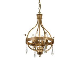 5024005308218 - Elstead - Lighting WINDSOR4-GOLD Hängeleuchte Windsor 4xE14 60W Stahl Gold Patina H652cm-2156cm Ø34cm dimmbar höhenverstellbar