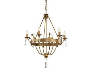 5024005308317 - Lighting WINDSOR6-GOLD Kronleuchter Windsor 6xE14 H885 Ø705 - Elstead