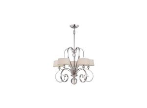 5024005313502 - Madison Manor - 5 leichte mehrarmige Kronleuchter Imperial Silver Finish G9 - Elstead