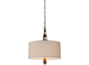 5024005317616 - Flambeau FB-FLAMBEAU-P Hängeleuchte Flambeau 2xE27 60W Stahl schwarz creme Blattgold H94-2769cm Ø457cm dimmbar höhenverstellbar