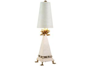 5024005318316 - Flambeau fb-leda-tl Tischleuchte leda 1xE27 60W Stahl Creme Patina H81cm Ø20cm