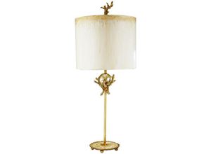 5024005320616 - Flambeau fb-trellis-tl Tischleuchte trellis 1xE27 60W Kittpatina & Blattsilber mit Pergamentschirm Creme Kitt handbemalt H794cm Ø33cm