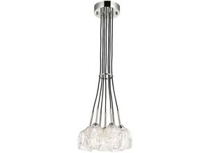 5024005326915 - Elstead - Feiss FE-RUBIN-7P Hängeleuchte Rubin 7xG9 Nickel poliert Glas klar facettiert H232cm L333cm B333cm 3000K höhenverstellbar