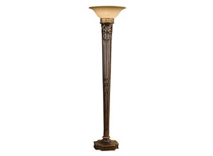 5024005333302 - Feiss fe-opera-tch Stehleuchte opera 1xE27 60W Baustahl Firenze Gold Glas Amber H189cm Ø45cm