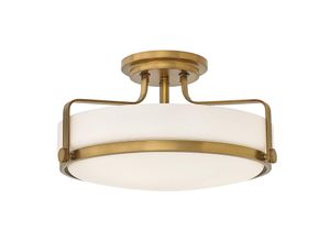 5024005333616 - Elstead Lighting HK-HARPER-SFS-HB Hinkley Deckenleuchte HARPER E27 3x60W Stahl Messing Glas Opal geätzt H253cm B366cm Ø366cm dimmbar mit