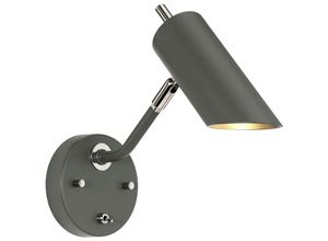 5024005342410 - Lighting QUINTO1-GPN Wandleuchte Quinto 1xE27 Baustahl Nickel poliert dunkelgrau H238cm B11cm dimmbar - Elstead