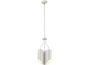 5024005342915 - Lighting QUINTO3-WAB Kronleuchter Quinto 3xE27 Altmessing weiss H496cm Ø268cm dimmbar höhenverstellbar - Elstead