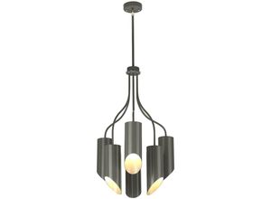 5024005343011 - Lighting QUINTO6-GPN Kronleuchter Quinto 6xE27 Nickel poliert dunkelgrau H738cm Ø52cm dimmbar höhenverstellbar - Elstead