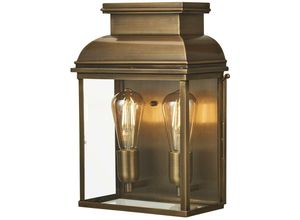 5024005348917 - Lighting old-bailey-l-br Wandleuchte Old Bailey 2xE27 100W Altmessing Glas H375cm B26cm IP44 dimmbar - Elstead