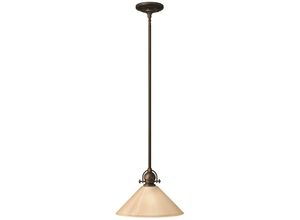 5024005349303 - Hinkley - hk-mayflower-p-b Hängeleuchte Mayflower 1xE27 60W Weichstahl Altbronze Amberglas geätzt H349-1099cm Ø356cm dimmbar höhenverstellbar