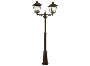 5024005353805 - Turin Grande - 2 Light Grande Twin Laternenpfahl - Schwarz   Gold IP54 - Elstead