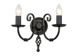 5024005367703 - Lighting ART2-BLACK Wandleuchte Artisan 2xE14 60W Stahl schwarz H185cm B30cm dimmbar - Elstead