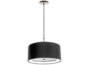 5024005371717 - Elstead - Lighting sienna-p-blk Hängeleuchte Sienna 3xE27 60W Nickel poliert Polycotton schwarz H40cm-122cm Ø46cm dimmbar höhenverstellbar